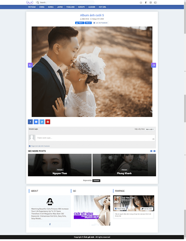 Template blogspot album ảnh đẹp, ảnh cưới, ảnh kỉ yếu ...